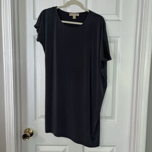 Michael by Michael Kors T Shirt Dress Womens Gray Off One Shoulder Over Sized XS
